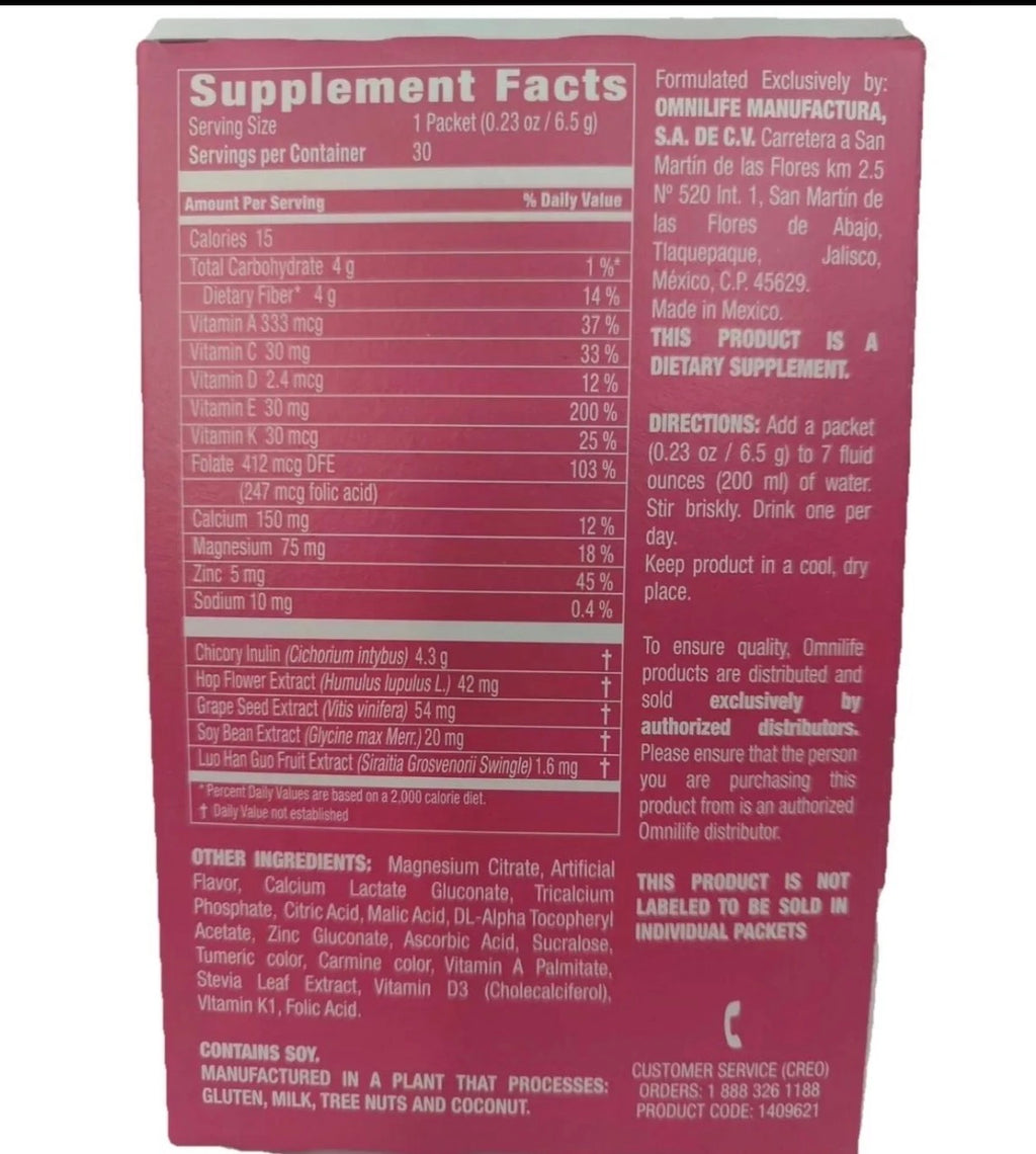 OML Fem | Peach Flavor | Box w/30 sachets