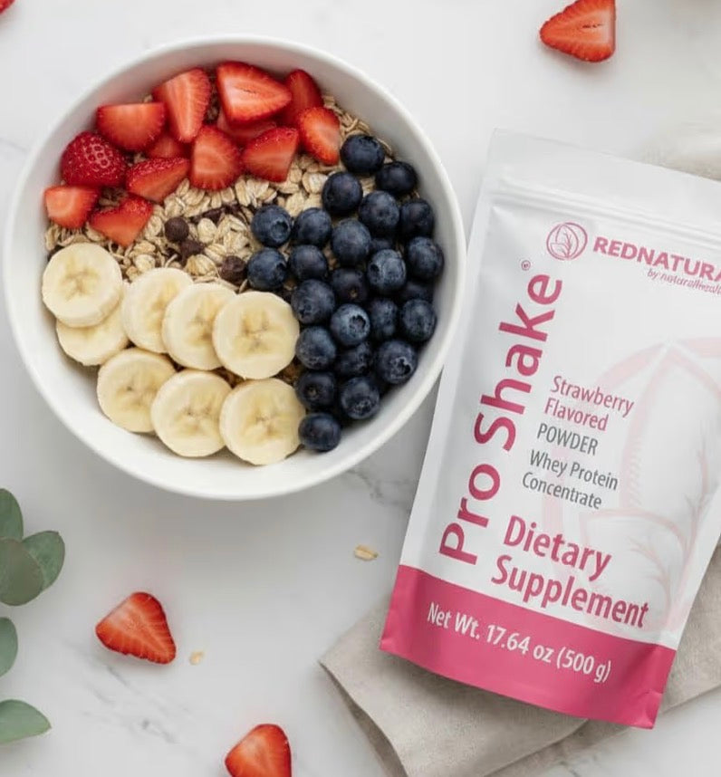 Pro Shake RedNatura – Whey Protein Powder | Nutritional Supplement for Energy, Muscle Support & Daily Nutrition – 17.64 oz (500 g) (Strawberry)