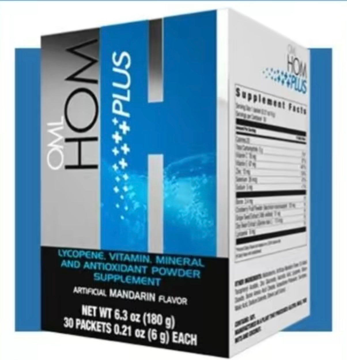 OML Homo Plus Mandarin Flavor net wt 6.3oz 180g | box with 30 packets 0.21oz (6g each)