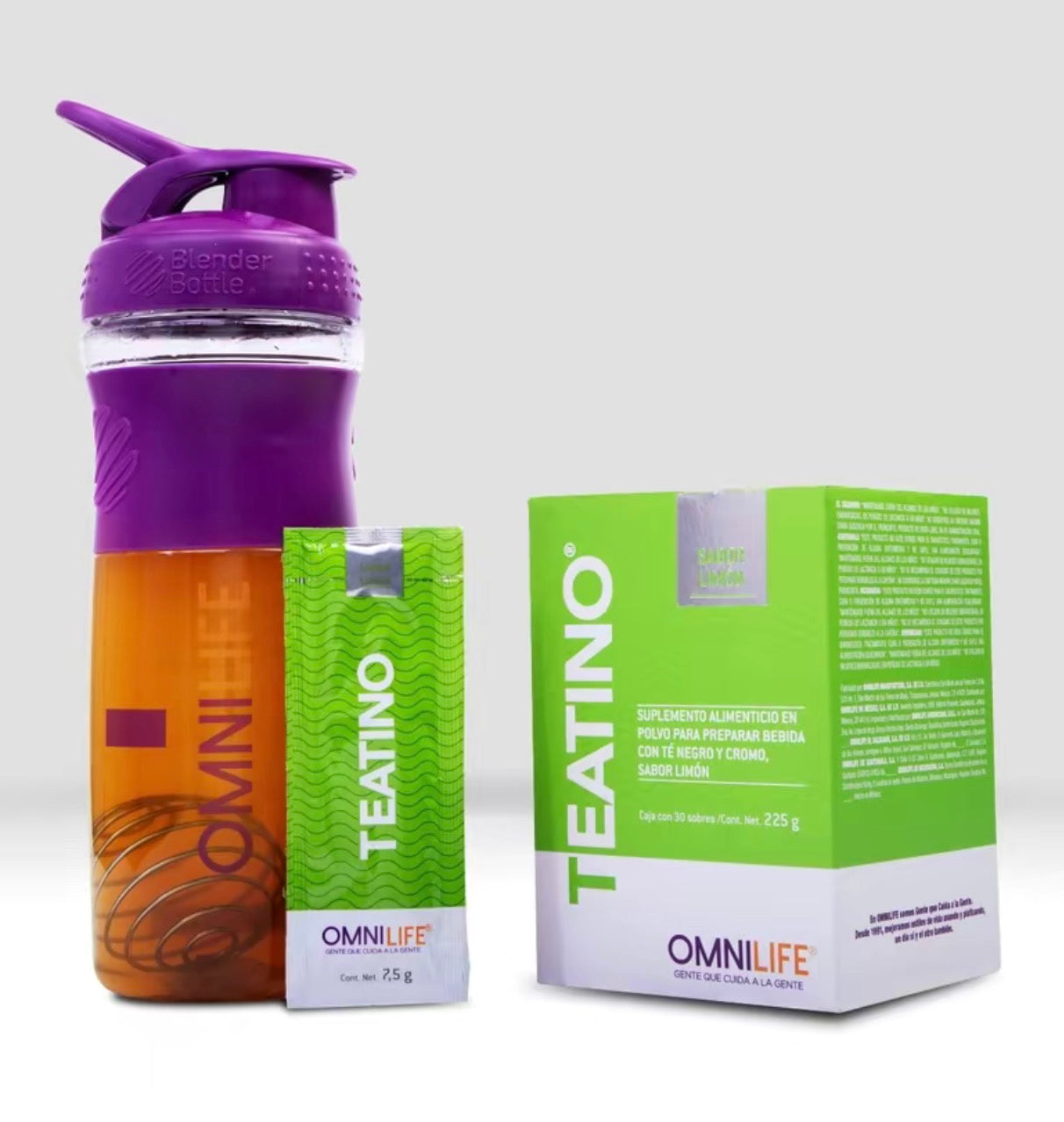 OML Teatino Natural Tea & Lemon Flavor Net Wt 7.9oz 225g | box with 30 packets of 0.26oz 7.5g each